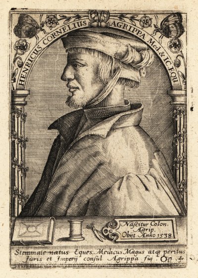 Heinrich Cornelius Agrippa von Nettesheim, německý polyhistor. od Theodore de Bry