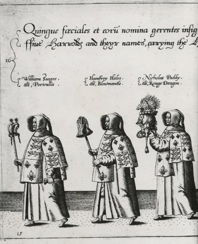Heroldi v pohřebním průvodu sira Philipa Sidneyho na cestě do katedrály svatého Pavla, 1587 od Theodore de Bry