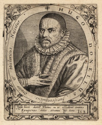 Hugues Doneau, francouzský profesor práva. od Theodore de Bry