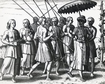 Obyvatelé Sumatry, Theodor de Bry (1528-1598), rytina od Theodore de Bry