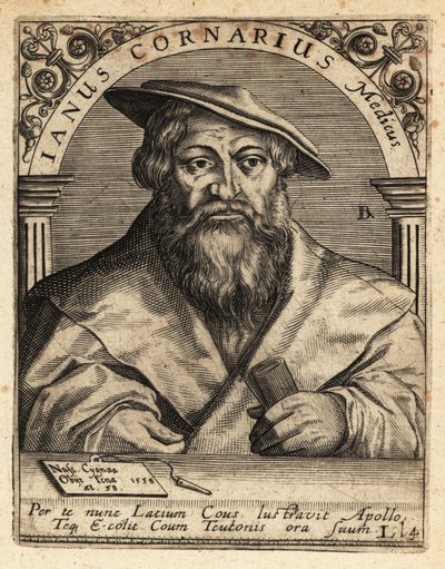 Janus Cornarius, saský humanista, c1500-1558. od Theodore de Bry
