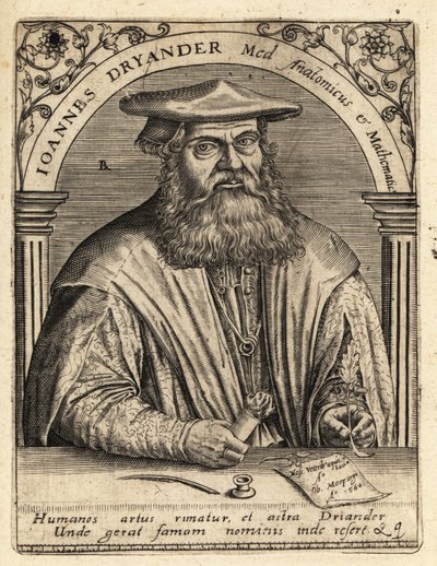 Johann Dryander , německý anatom od Theodore de Bry