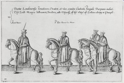 Lord starosta a radní v pohřebním průvodu sira Philipa Sidneyho na cestě do katedrály svatého Pavla, 1587 od Theodore de Bry