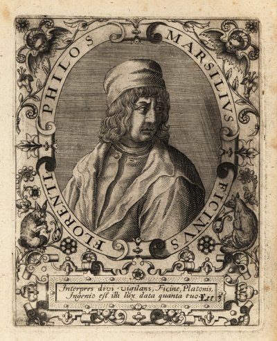 Marsilio Ficino, italský učenec. od Theodore de Bry