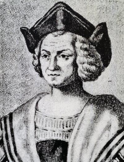 Portrét Kryštofa Kolumba (1451-1506), rytina Theodora de Bry (1528-1598) od Theodore de Bry