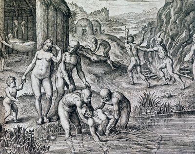 Léky používané domorodci proti nemocem, rytina z Historia America, Theodor de Bry (1528-1598), Frankfurt od Theodore de Bry