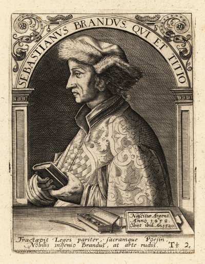 Sebastian Brant, německý humanista a satirik. od Theodore de Bry