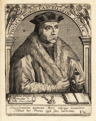 Sir Thomas More , anglický právník. od Theodore de Bry