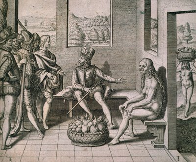 Setkání španělských dobyvatelů s domorodými ženami v Americe, Theodore de Bry od Theodore de Bry