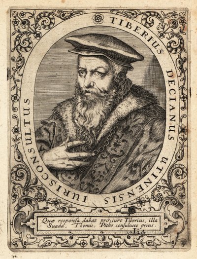 Tiberio Deciani , italský právník. od Theodore de Bry