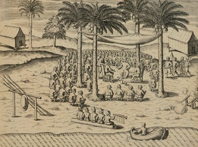 Vítejte od domorodých afrických domorodců, ilustrace z Indiee Orientalis od Antonia Pigafetty, od Theodora de Bry od Theodore de Bry