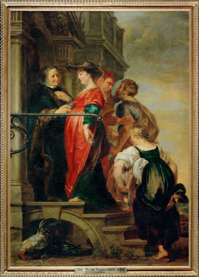 Navštívení - Svatá Marie navštěvuje svatou Alžbětu (malba na plátně) od Theodore van Thulden