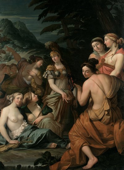 Minerva a múzy na hoře Helicon, 1675 od Theodorus van der Schuer