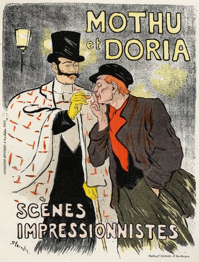 Umění. Zábava. Zpěvákova ústa a Doria. Plakát od Steinlen, Francie od Théophile Alexandre Steinlen