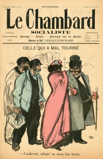 Obálka “”Le Chambard Socialiste””, číslo 28, Satirický v barvách od Théophile Alexandre Steinlen