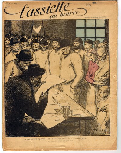 Obálka “”The Butter Tale””, číslo 1, satirický v barvách od Théophile Alexandre Steinlen