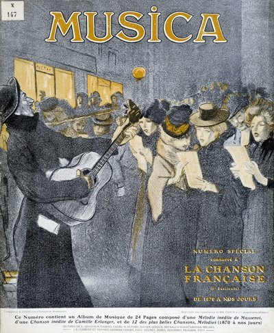 Noční párty na Montmartru. Obálka Steinlena pro časopis „Hudba““ z listopadu 1908. od Théophile Alexandre Steinlen