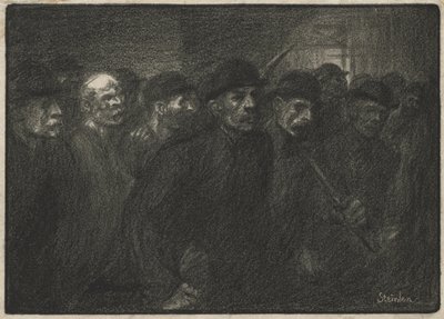 Dělníci opouštějící továrnu od Théophile Alexandre Steinlen