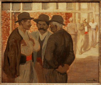 Stavební dělníci od Theophile Alexandre Steinlen
