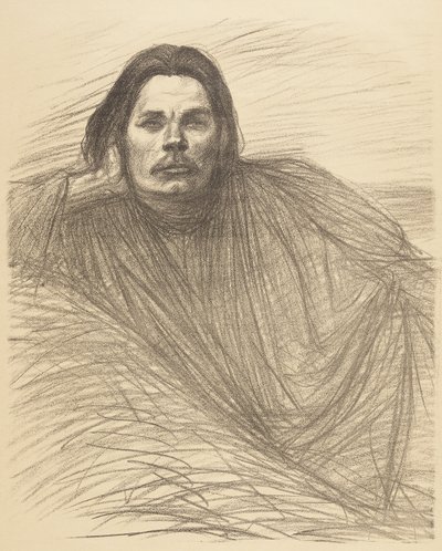 Portrét ležícího Maxima Gorkého od Théophile Alexandre Steinlen
