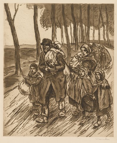 Rodina uprchlíků od Théophile Alexandre Steinlen