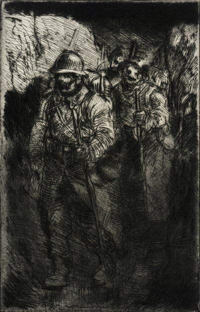 Kráčející vojáci od Théophile Alexandre Steinlen