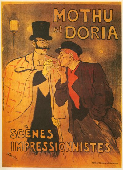 Theophile A. Steinlen: Mothu a Doria. Impresionistické scény. Francie ... (litografie) od Théophile Alexandre Steinlen