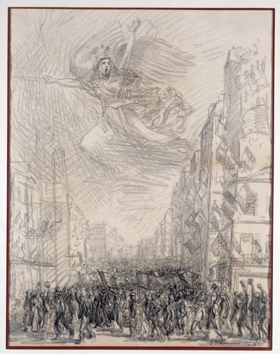 Vítězství nebo alegorie Marseillaise. Kresba Theophile Alexandre Steinlen (1859-1923) 1915 Paříž. B.N. od Théophile Alexandre Steinlen