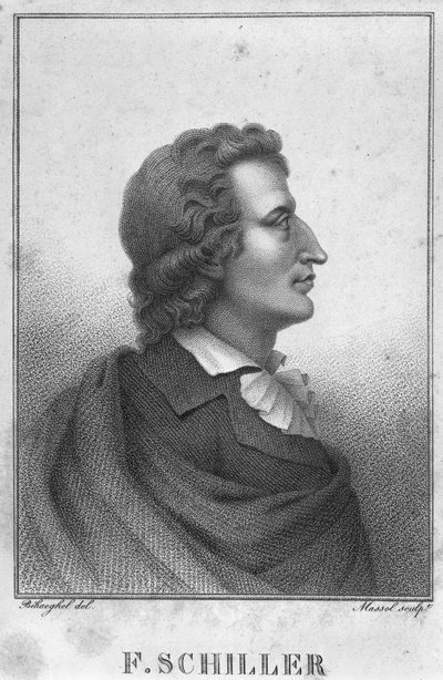 Friedrich Schiller (1759-1805) ryl Massol († 1831) (rytina) (černobílá fotografie) od Theophile Behaeghel