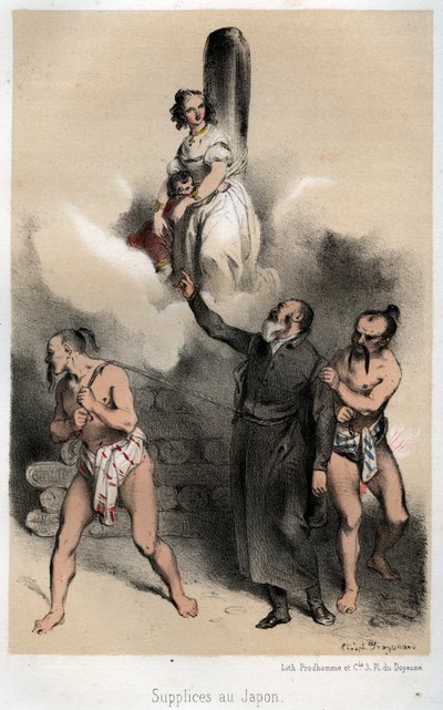 Sebastien Kimura kráčí ke svému kůlu, 1845 od Theophile Evariste Fragonard