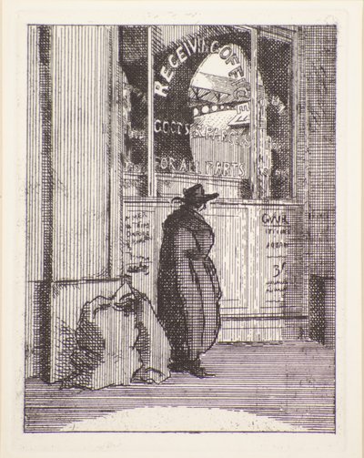 Balíkový úřad, 20. století (lept) od Therese Lessore