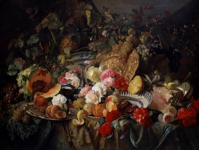 Zátiší s růžemi a ovocem. Obraz od Theude Gronland (1817-1876) od Theude Gronland