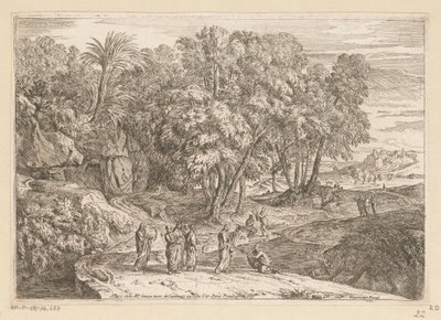 Arkádská krajina s Kristem a kananejskou ženou Suite de Paysages (název série) od Théodore