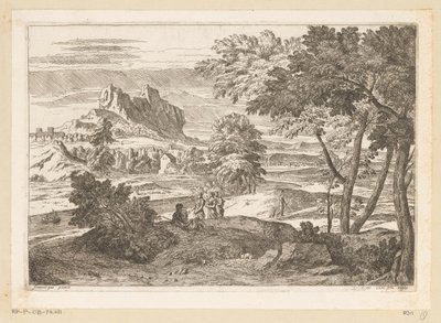 Arkádská krajina s postavami a králíky Suite de Paysages (název série) od Théodore