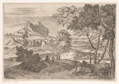 Arkádská krajina s postavami a králíky Suite de Paysages (název série) od Théodore