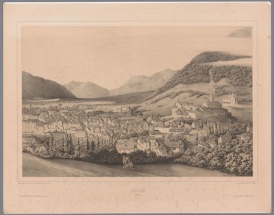 Pohled na Chur v Graubündenu Coire (Suisse) (název na objektu) od Théodore Achille Louis Dumoncel