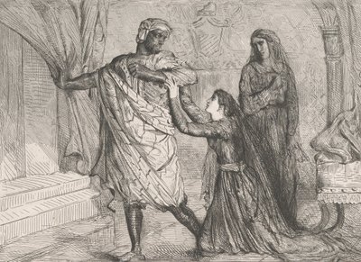 Pryč!: deska 7 z Othello Act 3, scéna 4, leptané 1844, přetištěno 1900. od Théodore Chassériau