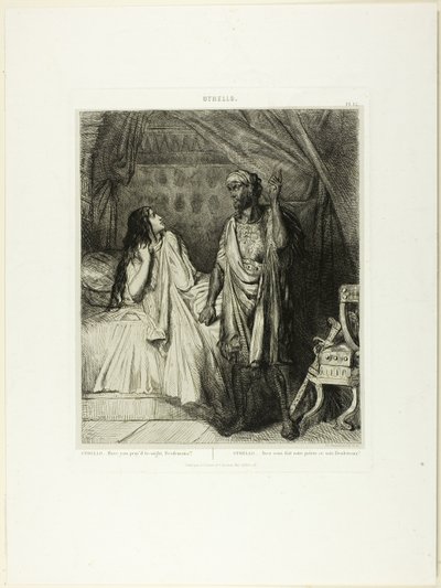 Modlila ses dnes v noci, Desdemono, talíř dvanáct od Othella od Théodore Chassériau