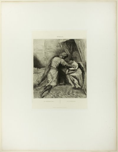 On Smothers Her, talíř třináct od Othella od Théodore Chassériau