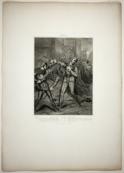 Villain, Thou Diest, deska deset z Othella od Théodore Chassériau