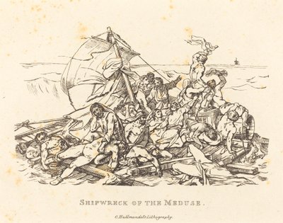 Ztroskotání Meduse od Théodore Gericault and Nicolas Toussaint Charlet