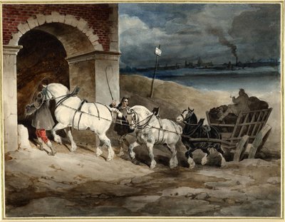 Géricault - Vůz s uhlím neboli Le Chariot, Route de Londres, asi 1821, 1968,0210.28 od Theodore Gericault