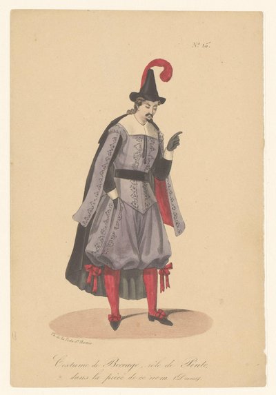 Bocage v roli van Pinta Kostým Boccage, role Pinta, ve hře toho jména (Drama) (název na objektu) Herci, herečky v operezangers in hun rol (název seriálu) od Théodore Lejeune