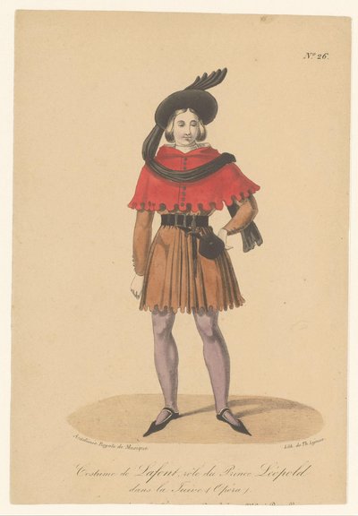 Marcelin Lafont v roli van prine Leopolda v opeře La Juive Kostým od Lafonta, role prince Léopolda v La Juive (Opéra) (název na objektu) Herci, herečky v operezangers in hun rol (název seriálu) od Théodore Lejeune