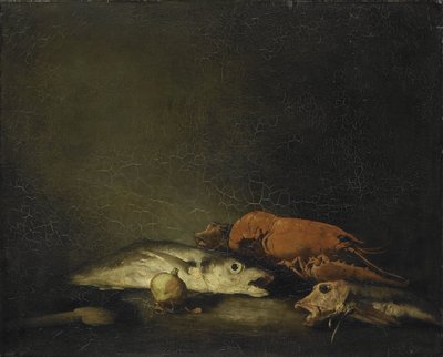 Zátiší s rybami a humrem od Théodule Augustin Ribot