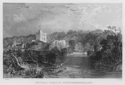 Bothal Castle, Northumberland (rytina) od Thomas (after) Allom