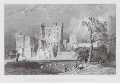 Hrad Ashby de la Zouch, Leicestershire (rytina) od Thomas (after) Allom