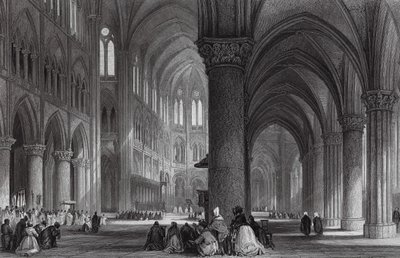 Katedrála Notre Dame, Paříž (rytina) od Thomas (after) Allom