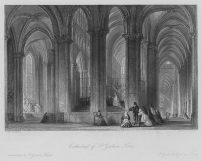 Katedrála svatého Gatiena, Tours (rytina) od Thomas (after) Allom