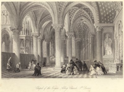 Kaple of the Virgin Abbey Church, St Denis (rytina) od Thomas (after) Allom